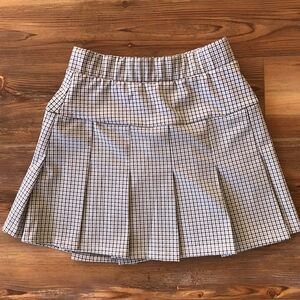 Olive & Oak Gingham Pleated High Rise Mini Skirt Womens Size Extra Small